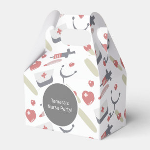 Medicine Graduation Party Nurse Practioner Pattern Favor Boxes
