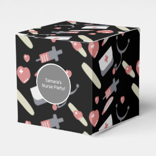 Medicine Graduation Party Nurse Practioner Pattern Favor Boxes