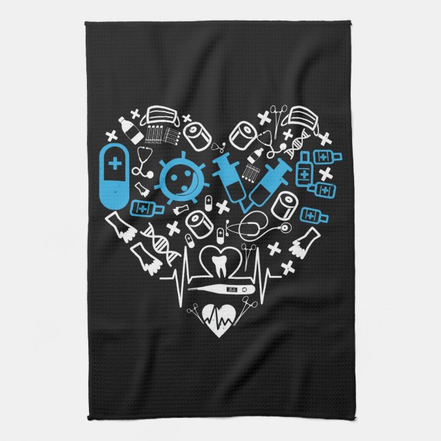 Medicine - Heart From Medicine Equipment Kitchen Towel (Vertical)