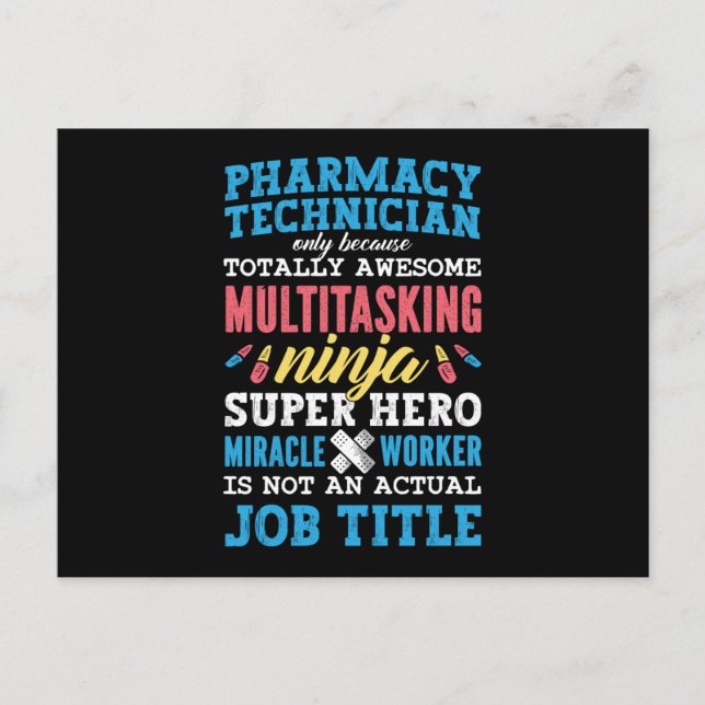 Medicine Hero Pharmacy Technician Tech Pharmacist Postcard (Front)