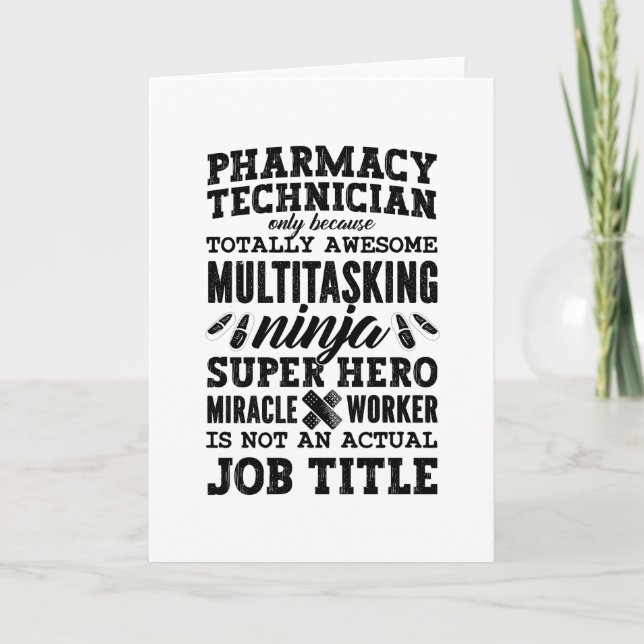 Medicine Hero Tech Pharmacist Pharmacy Technician Card (Front)