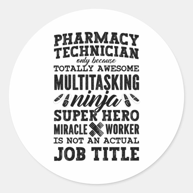 Medicine Hero Tech Pharmacist Pharmacy Technician Classic Round Sticker (Front)