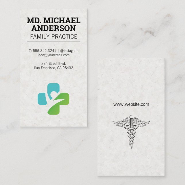 Medicine Logo | Medical Symbol Business Card (Front/Back)
