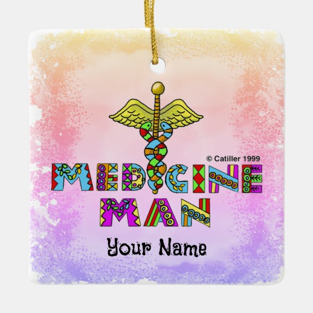 Medicine man ceramic ornament (Front)