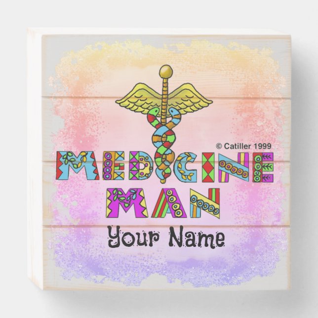 Medicine man  wooden box sign (Front Horizontal)