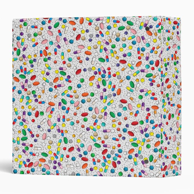 Medicine Medication Capsule Pill 3 Ring Binder (Back/Spine)