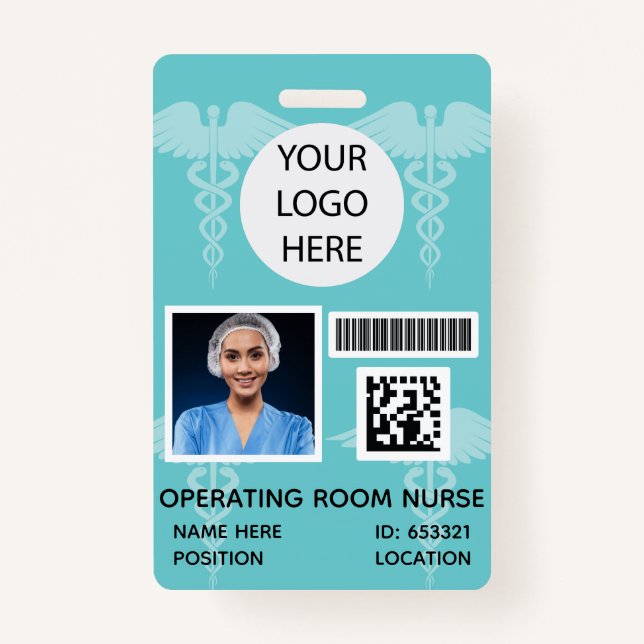 Medicine Operating Room Nurse Photo ID Badge (Front)