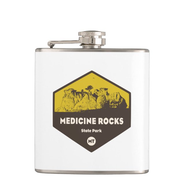 Medicine Rocks State Park Montana Flask (Front)