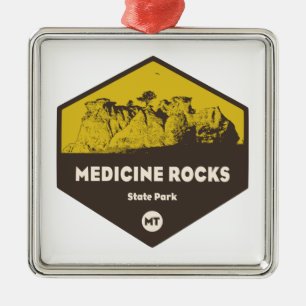 Medicine Rocks State Park Montana Metal Ornament
