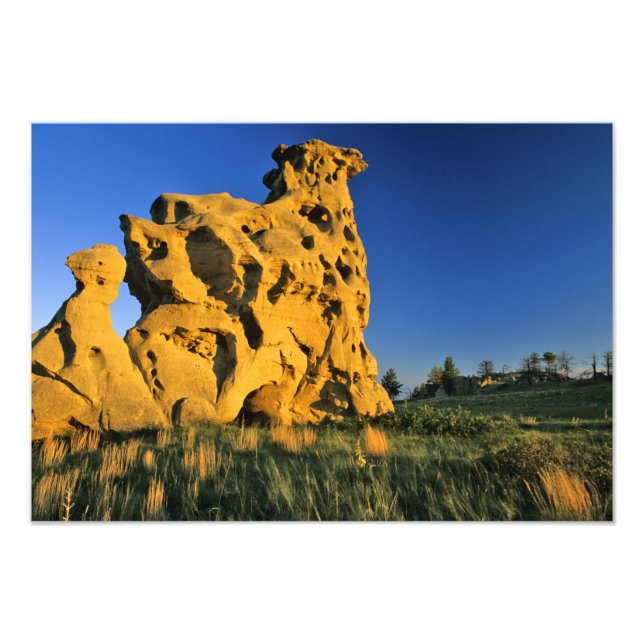 Medicine Rocks State Park near Ekalaka Montana Photo Print (Front)