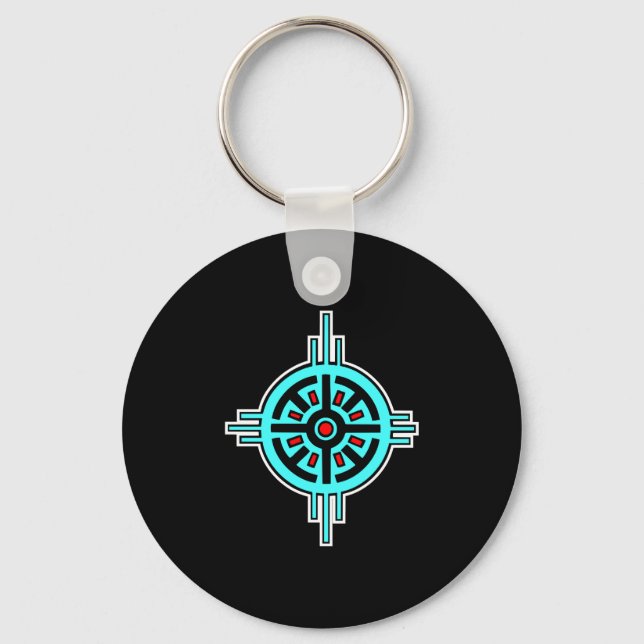 Medicine Wheel-Black Keychain (Front)