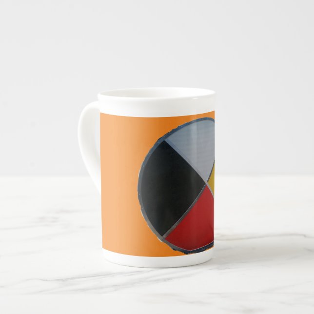 Medicine Wheel Bone China Mug (Front Left)