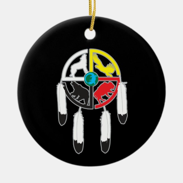 Medicine Wheel Ceramic Ornament (Front)