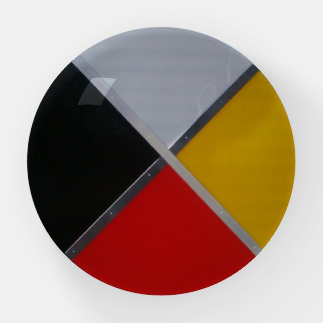 Medicine Wheel Dome Glass Paperweight (Front)