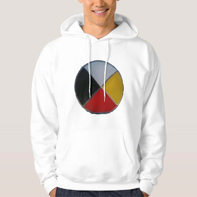 Medicine Wheel Men's Basic Hooded Sweatshirt (Front)