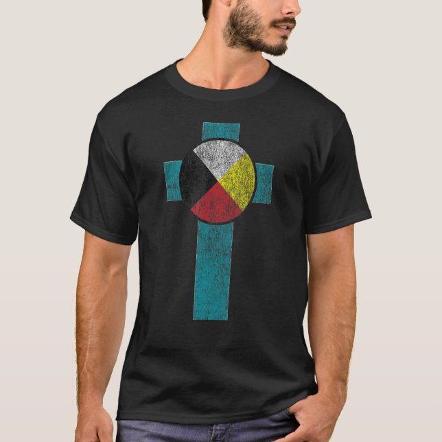 Medicine Wheel  Native American Indian Christians  T-Shirt (Front)