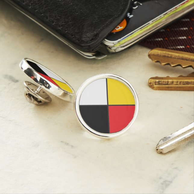 Medicine Wheel - Round Lapel Pin (In Situ)