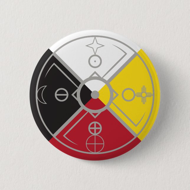 medicine wheel sacred hoop button (Front)