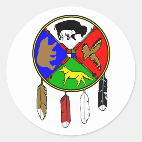 Medicine Wheel _ White Buffalo Woman Classic Round Sticker