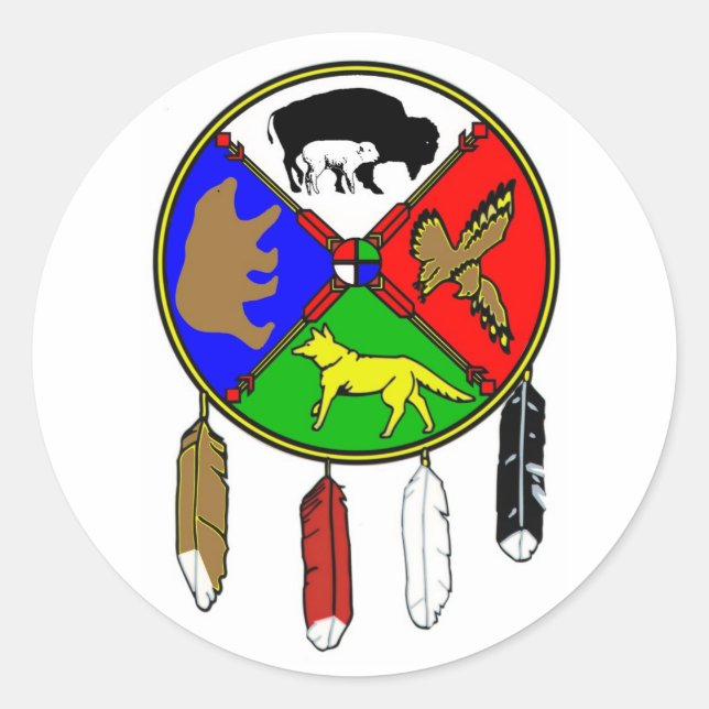Medicine Wheel - White Buffalo Woman Classic Round Sticker (Front)