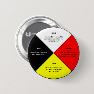 Medicine Wheel with Words - Round Button