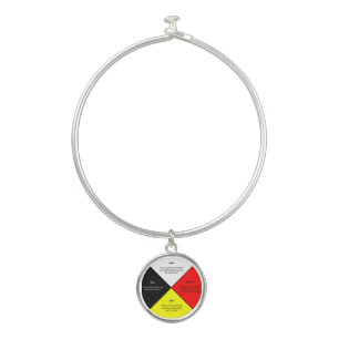 Medicine Wheel words Bracelet With Round Charm