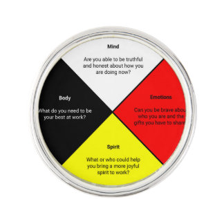 Medicine Wheel words Lapel Pin