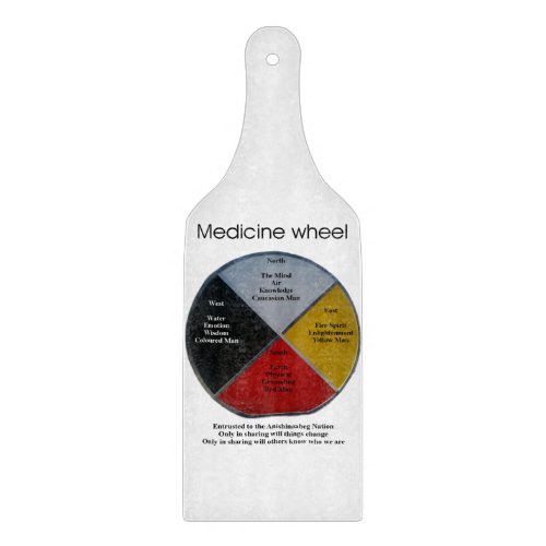 Medicine Wheel Words Paddle Cutting Board