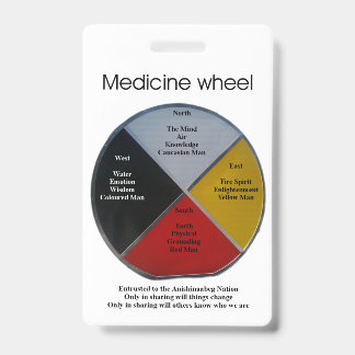 Medicine Wheel Words Vertical Badge
