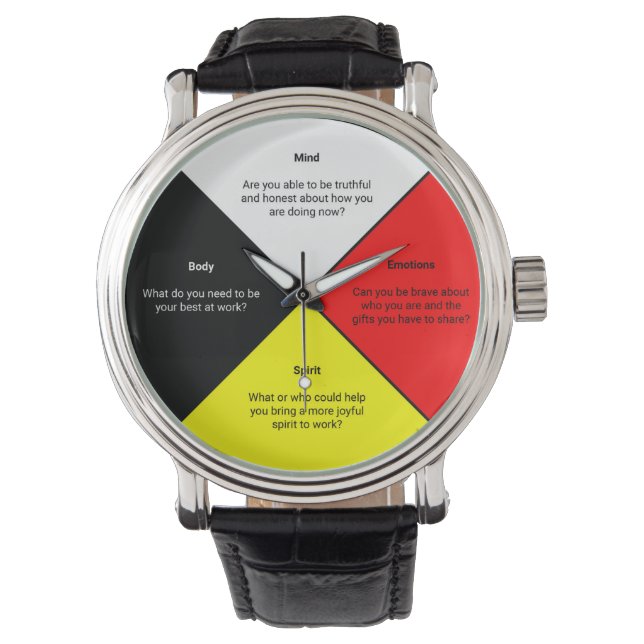 Medicine Wheel words Watch (Front)