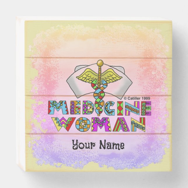Medicine woman  wooden box sign (Front Horizontal)