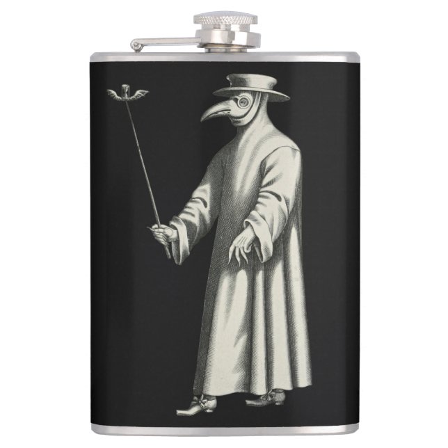 Medico Della Peste Plague Doctor Bird Beak Costume Flask (Front)