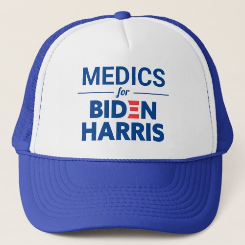 Medics for Biden Harris Custom Text Trucker Hat