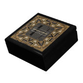 Mediev Art Deco Black Gold Wedding Anniversary Box (Side)