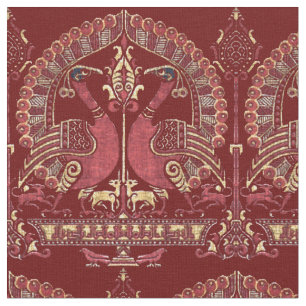 Medieval 12th Century Peacock Pattern Fabric