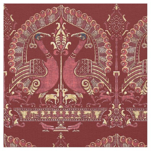 Medieval 12th Century Peacock Pattern Fabric