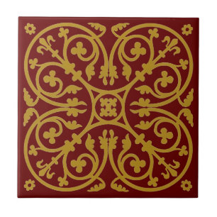 Medieval 13th Century Pattern Ceramic Tile