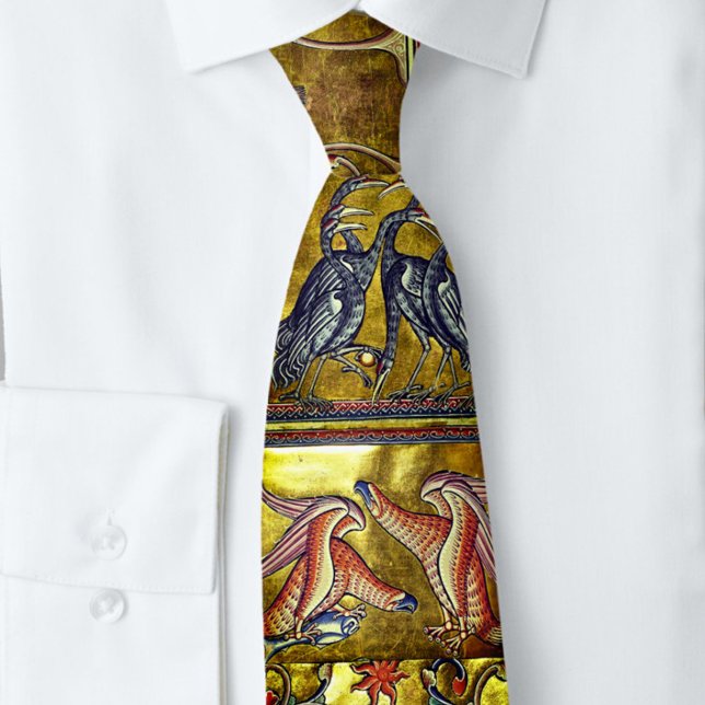 Medieval Aberdeen Bestiary Birds Boar Neck Tie (Creator Uploaded)