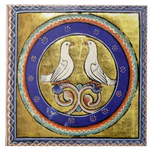 Medieval Aberdeen Bestiary Doves Ceramic Tile
