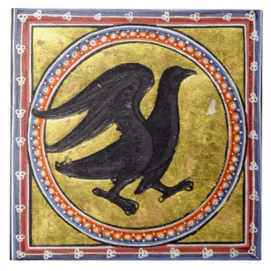 Medieval Aberdeen Bestiary Woodpecker Ceramic Tile