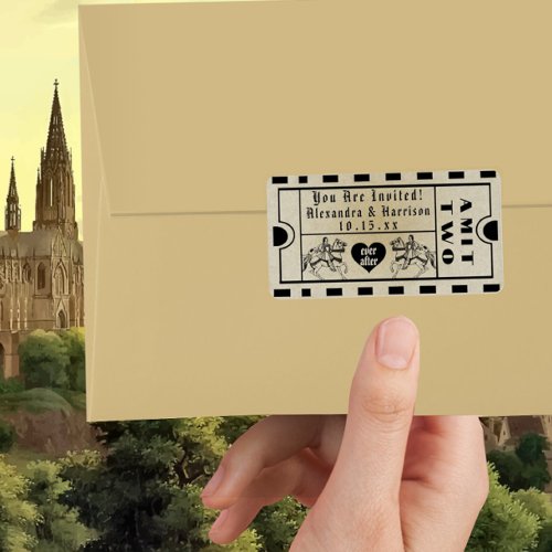 Medieval Admit One Save the Date  Label