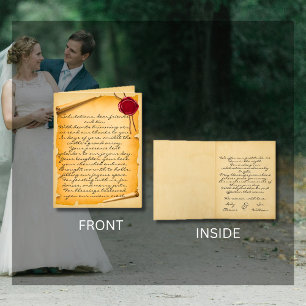Medieval Aged Scroll Wax Seal Wedding Thank You