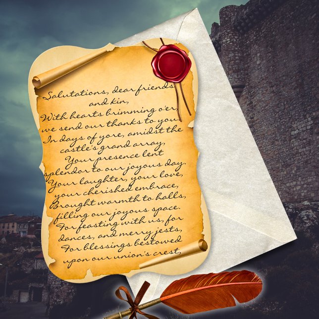 Medieval Aged Scroll Wax Seal Wedding Thank You (Creator Uploaded)
