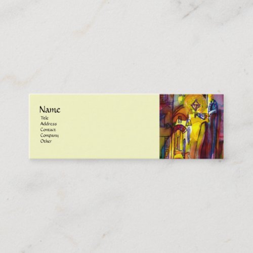 MEDIEVAL ALLEY BY NIGHT IN FLORENCE MINI BUSINESS CARD