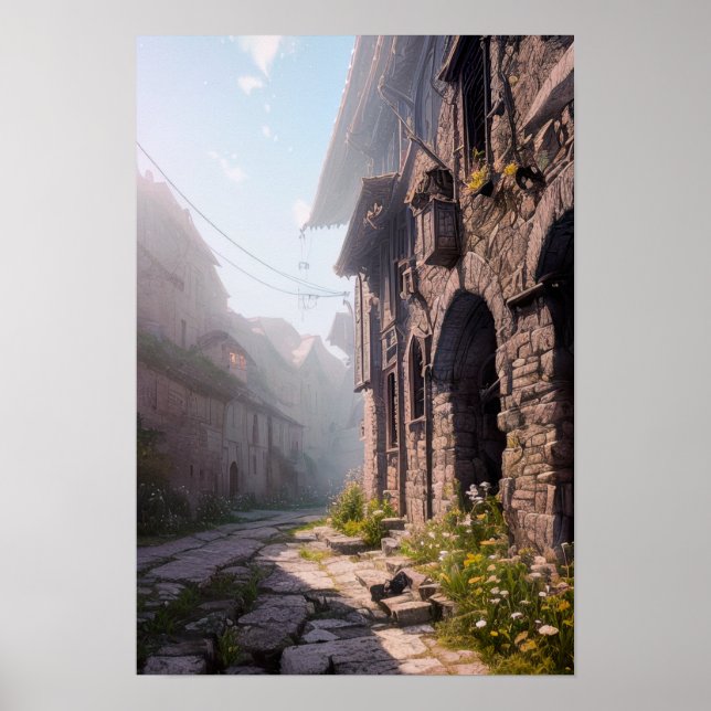 Medieval Alley, Exploring the Historic Streets Poster (Front)