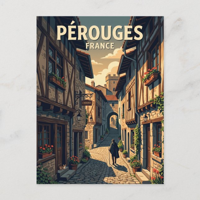 Medieval Alley of Pérouges France Postcard (Front)