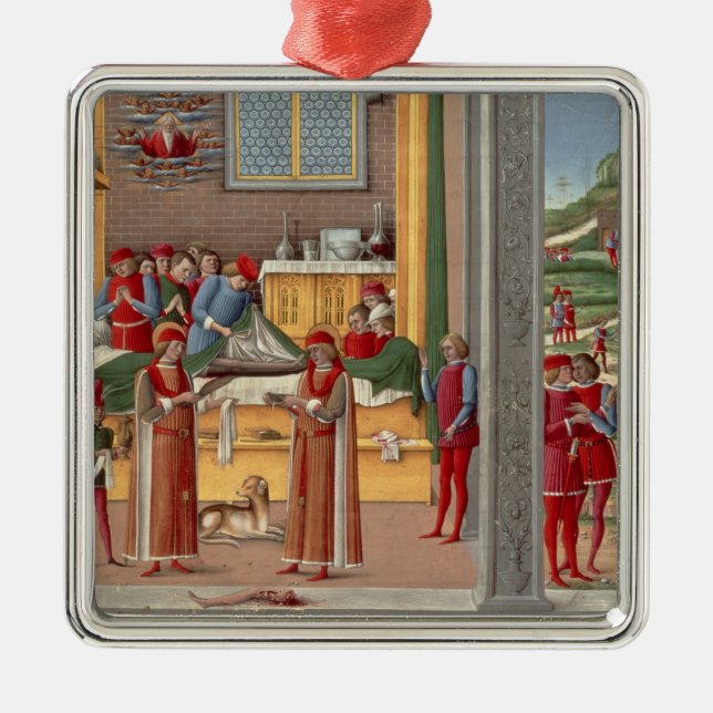 Medieval amputation scene metal ornament (Front)