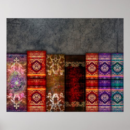 Medieval Ancient Tome Book Shelf Poster