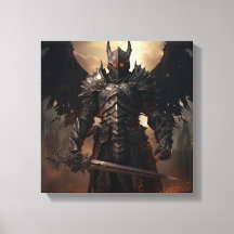 Medieval Angel Warrior - Stretched Canvas Print