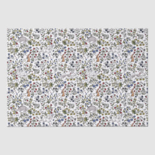 Medieval animals mille fleurs tissue paper